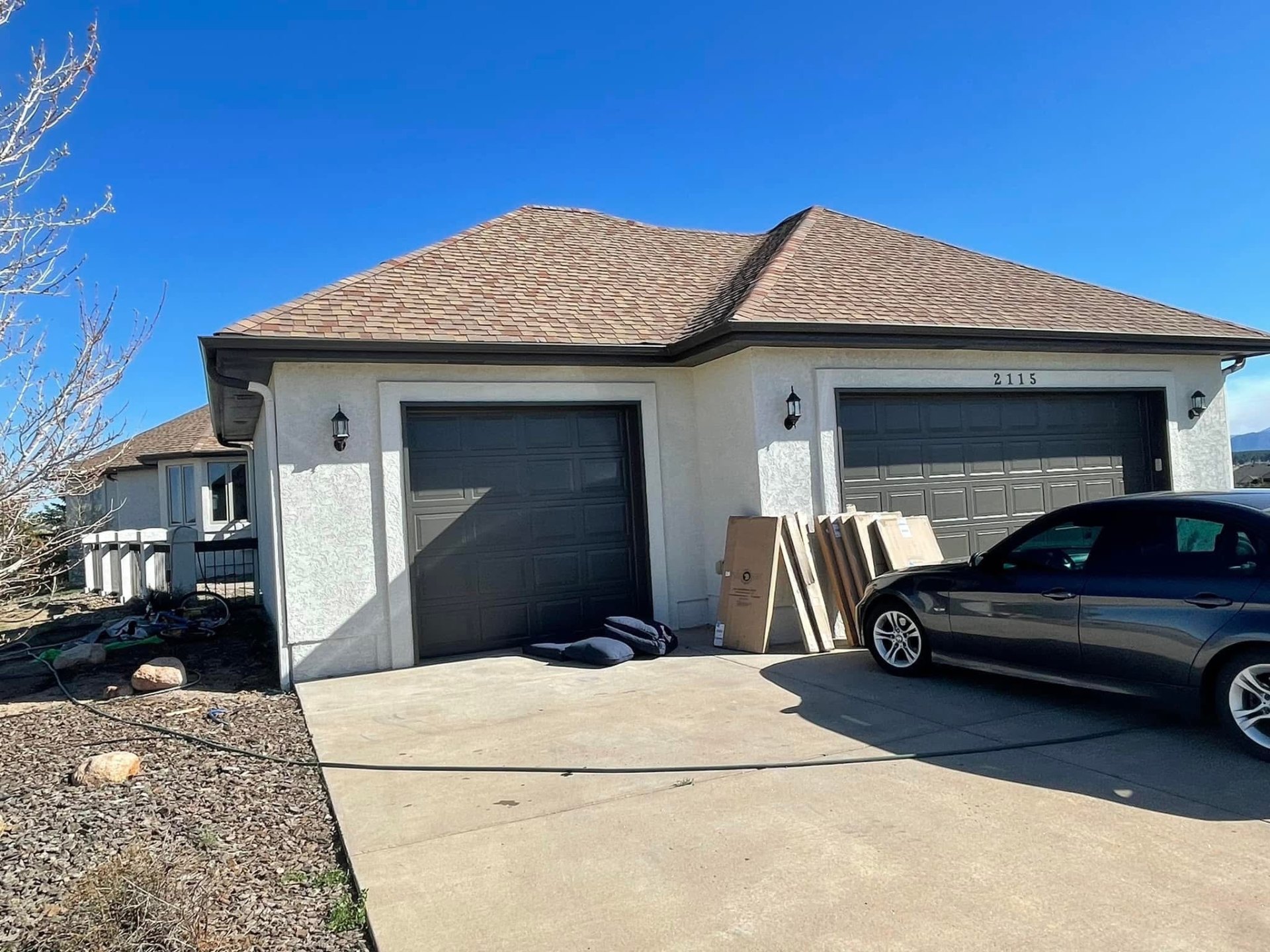 Three-car garage — after