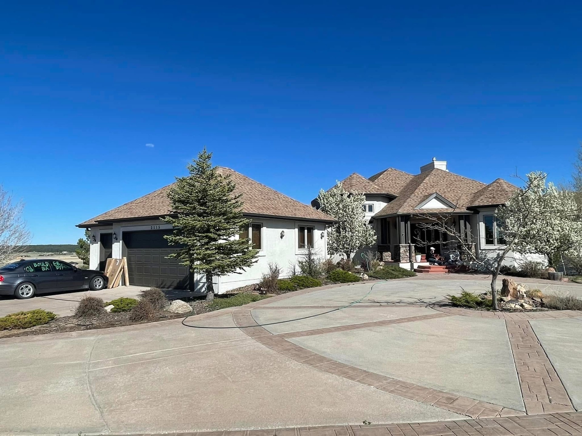 Front elevation & drive court — after