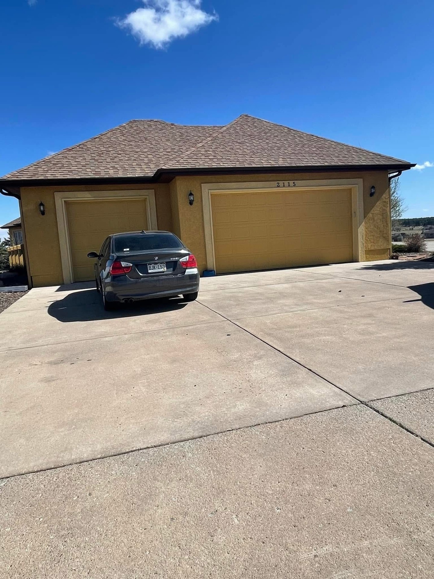 Three-car garage — before